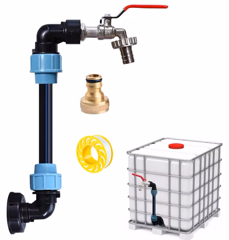 Gru IBC Zwanenhals con set di adattatori