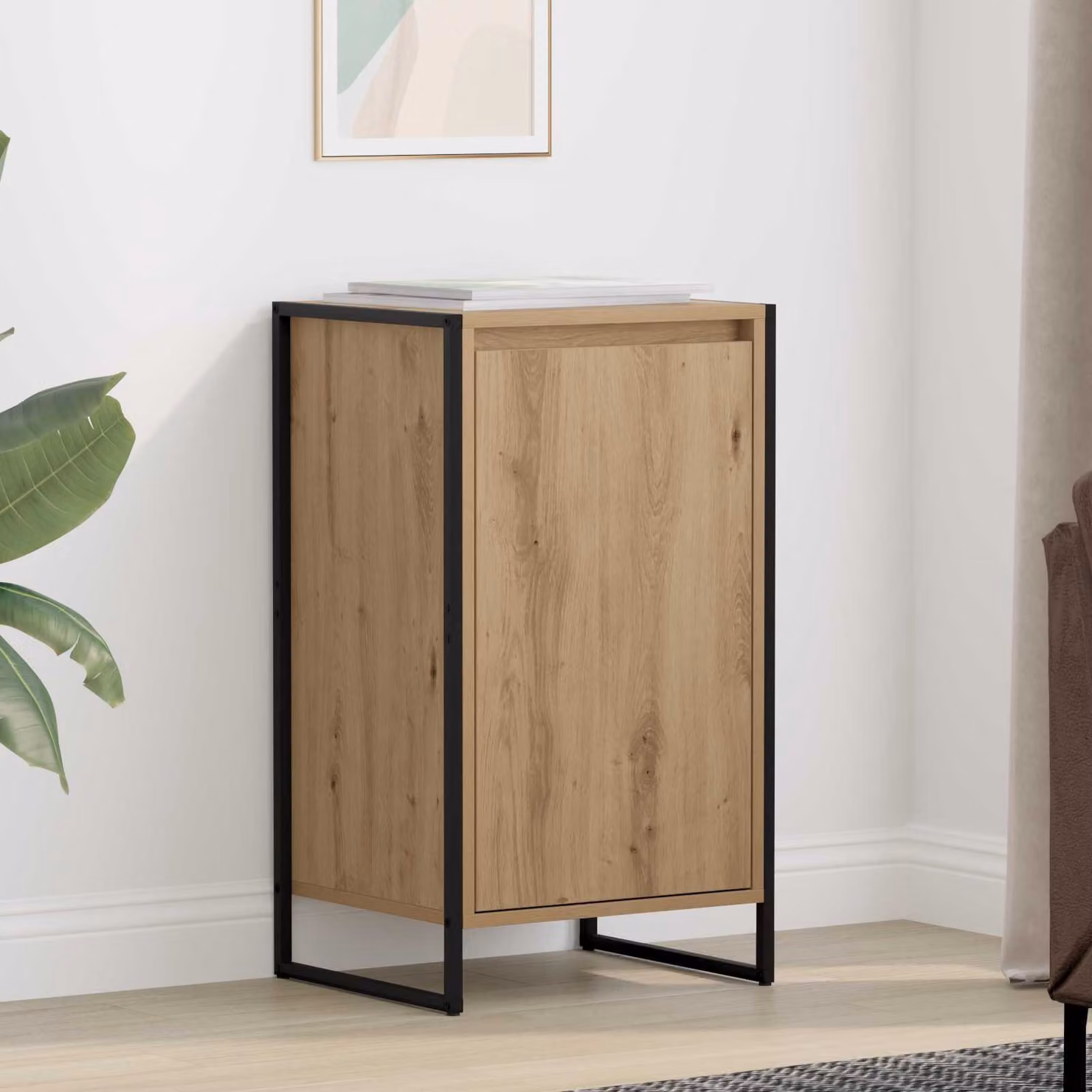 Credenza moderna in legno di rovere color marrone vidaXL L 43 cm x P 36 cm x H 75,5 cm