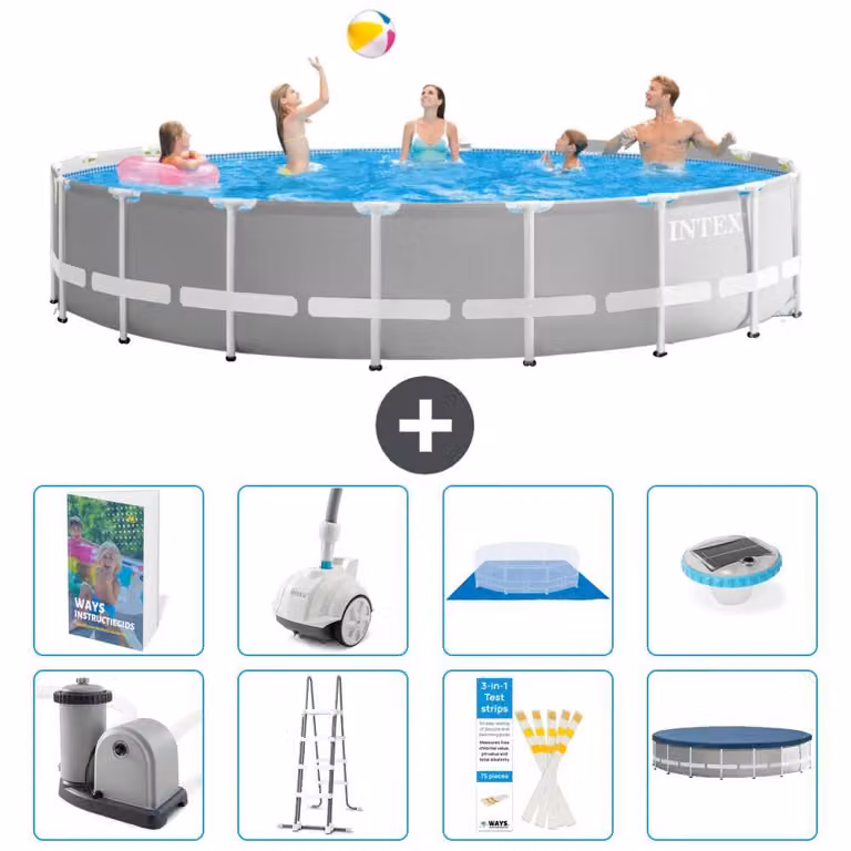 Struttura per piscina a forma di prisma - 549x122 cm - composta da 7 elementi - modello S552