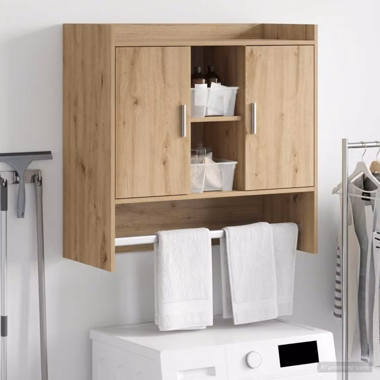 Scaffale da parete moderno vidaXL in rovere artigianale marrone L: 80 cm, P: 36 cm, H: 80 cm