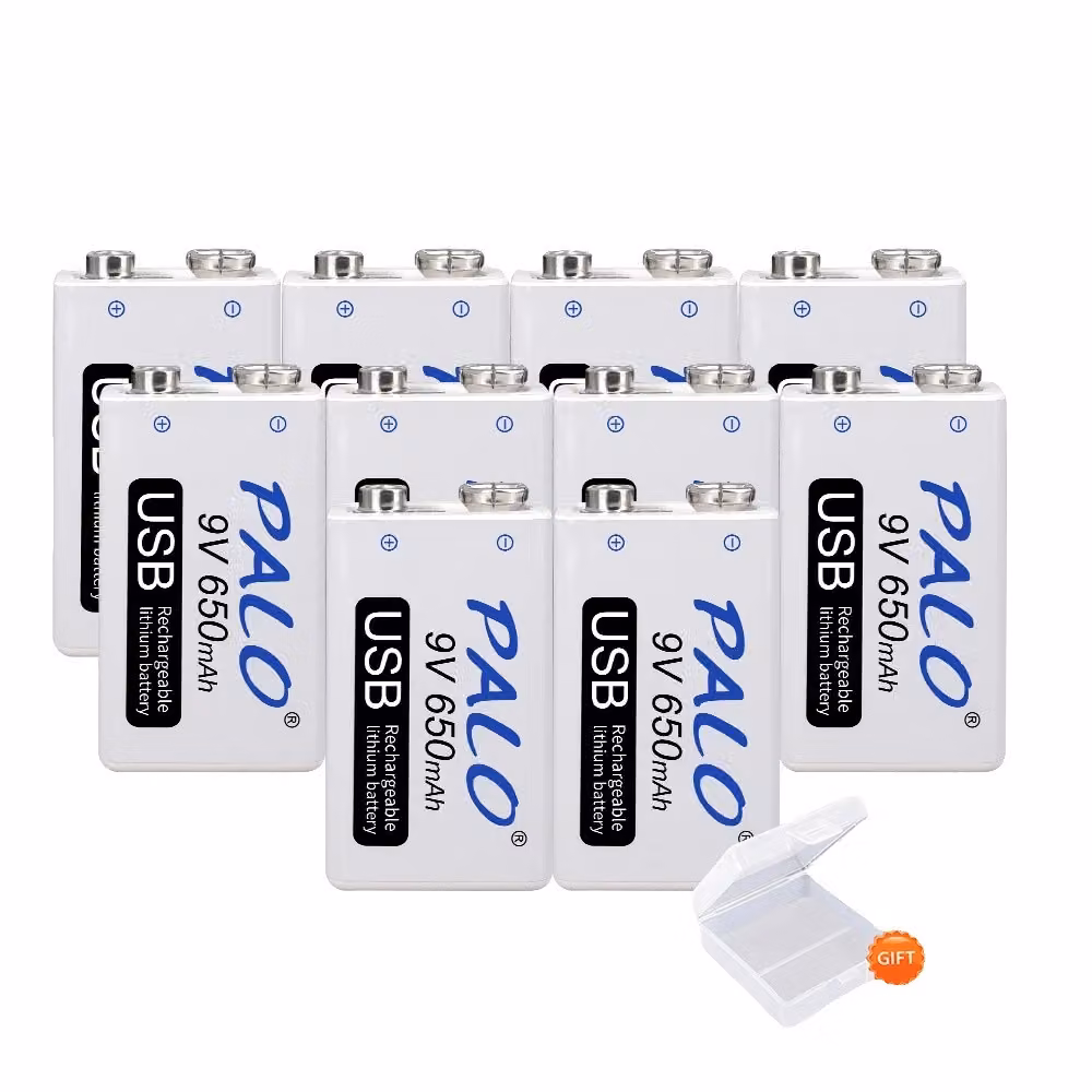 batteria agli ioni di litio da 9V 650mAh, certificata CE, 7,2-8,4V, 10
