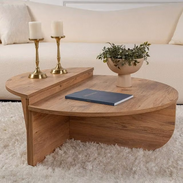 Tavolino da salotto Mansue DMORA in legno di pino marrone, L: 90 cm, P: 60 cm, H: 35 cm – 1