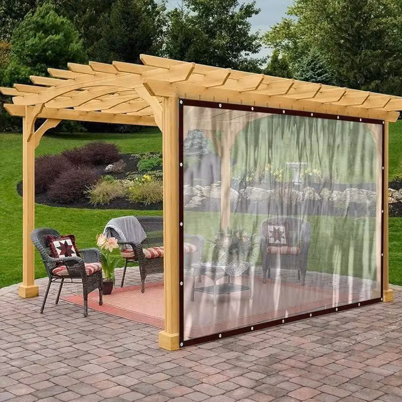 Omgoods - Telo protettivo trasparente e impermeabile con occhielli - Protezione per giardino e balcone, 3x6 metri