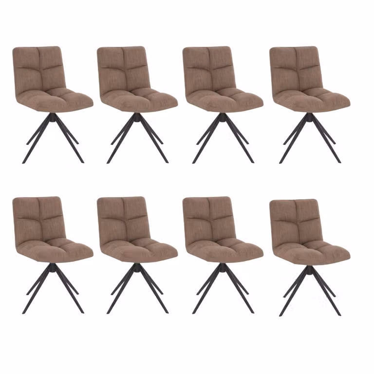 Home Deluxe - Sedia da sala da pranzo NODA - set di 8, colore: grigio velluto - girevole a 360 gradi, imbottitura morbida, carico massimo 120 kg I Sedia da cucina Sedie da pranzo Sedie da sala da pranzo