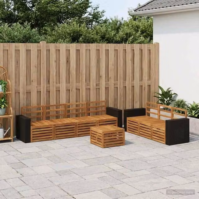 Set divani 8 pz Legno di Acacia Massello 3384120