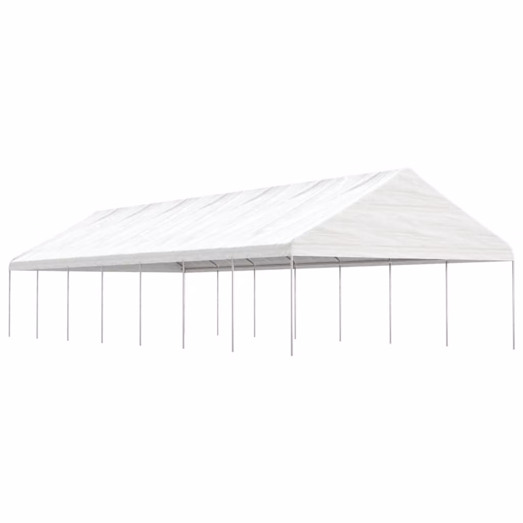 Padiglione con tetto bianco 15,61x5,88x3,75 m polietilene