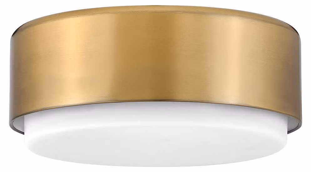 Elstead Cedric plafoniera E27 doppia in ottone laccato opalino