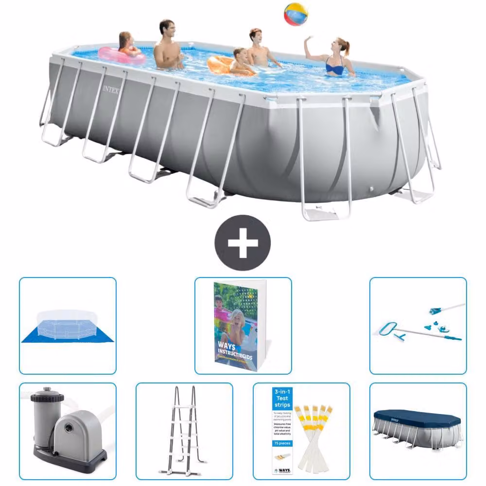 Piscina fuori terra ovale "Prism Frame" - 610x305x122 cm - 6 pezzi - Modello S573
