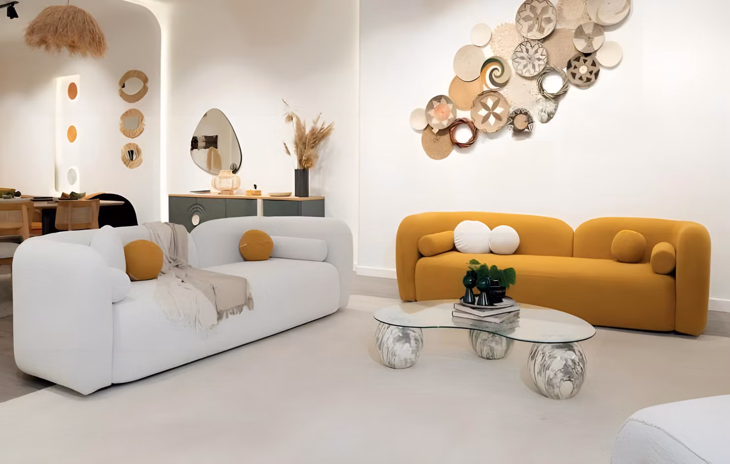 Wohnlandschaft Sofagarnitur Sofa Couch Set Modern Komfort Elegant