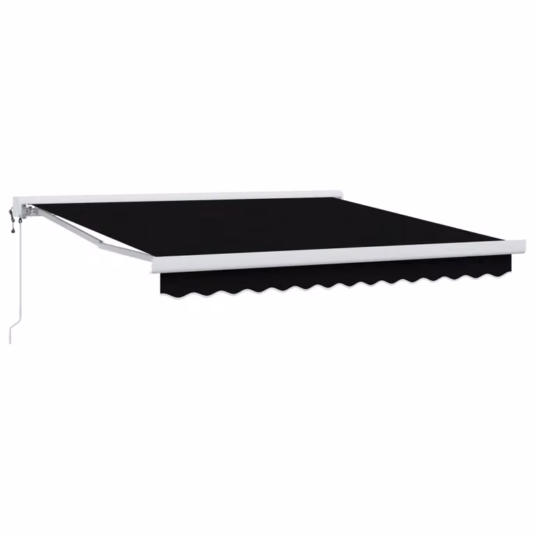 Tenda retrattile vidaXL in metallo e poliestere, colore nero, L 300 x P 250 x H 165 cm