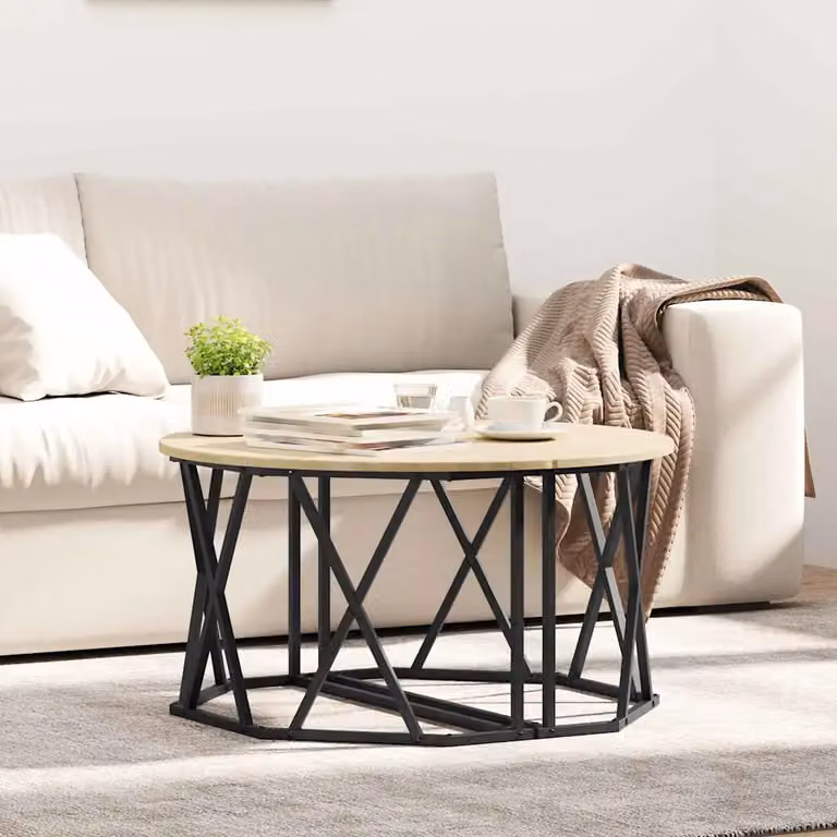 Tavolino da salotto moderno vidaXL in rovere sonoma, L/P/H: 80 x 80 x 42 cm