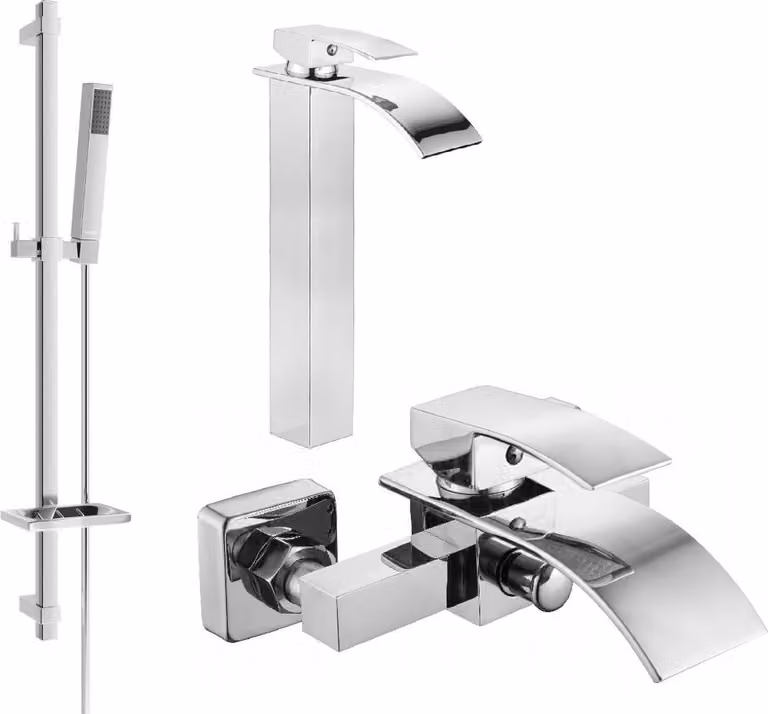 Mexen Aries DQ77 set da bagno, cromo - 744813DQ77-00