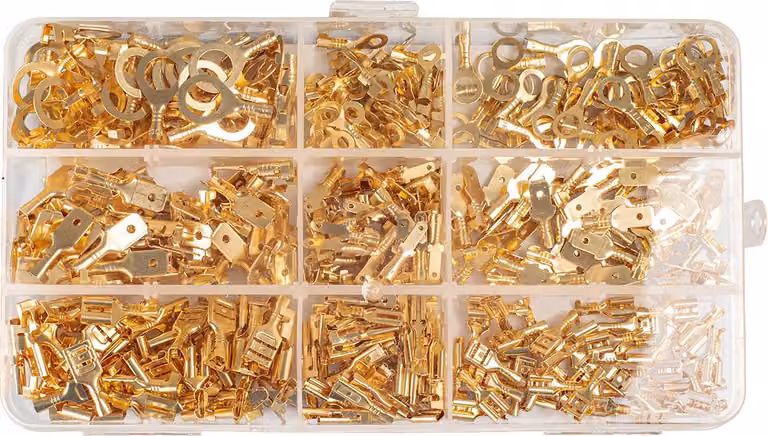 Set di 450 connettori a forcella non isolati Vayox, oro