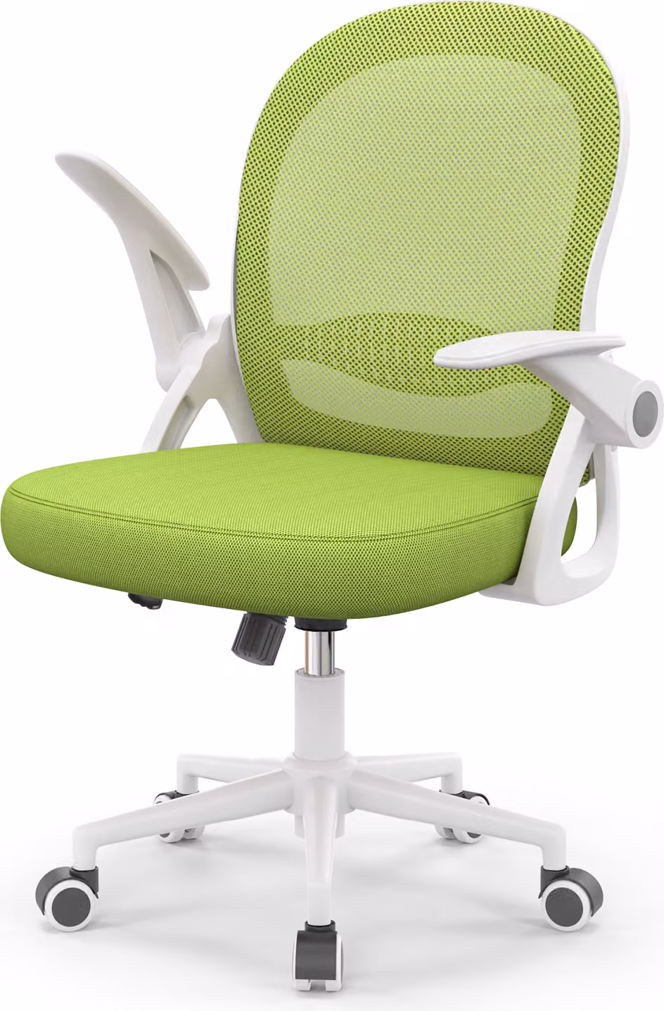 Sedia da ufficio Ergonomica - Sedia da scrivania con rivestimento in rete traspirante - Braccioli ribaltabili - Regolabile in altezza - Sedia girevole a 360° - Verde