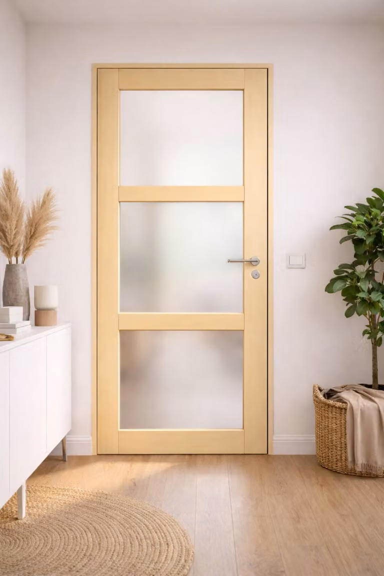 Bloc Porta Ayous Vetrata H204 x L83 cm, lato tavolo P.gauche, maniglia Pomerol Gd Menuserie