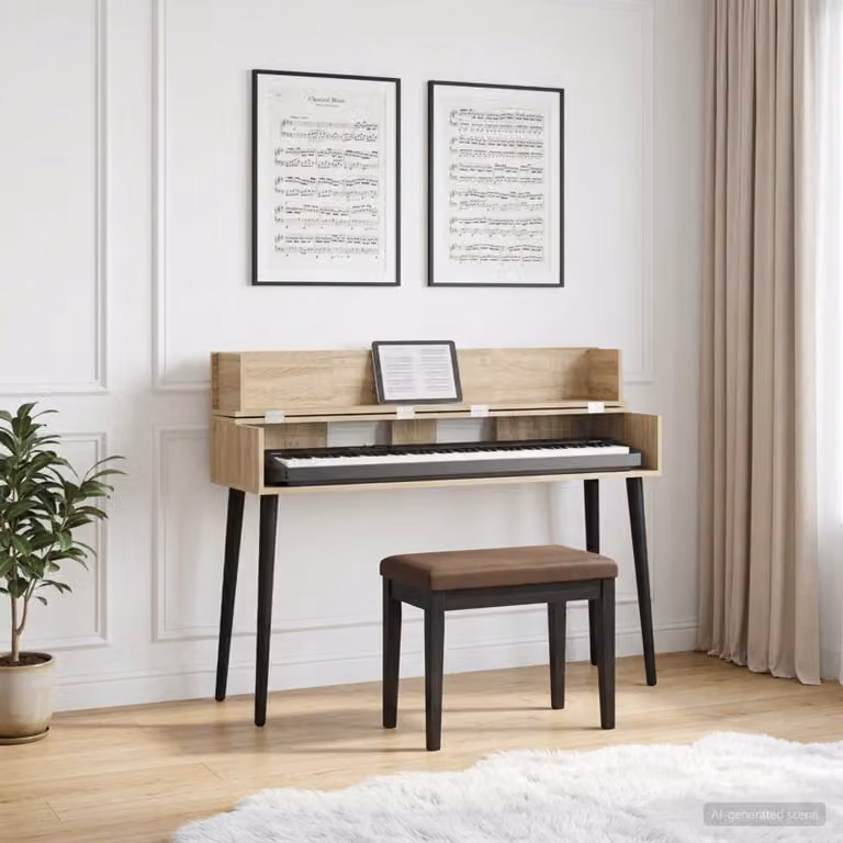 Scrivania da studio moderna vidaXL in rovere color marrone L: 110 cm, P: 40 cm, H: 19,5 cm