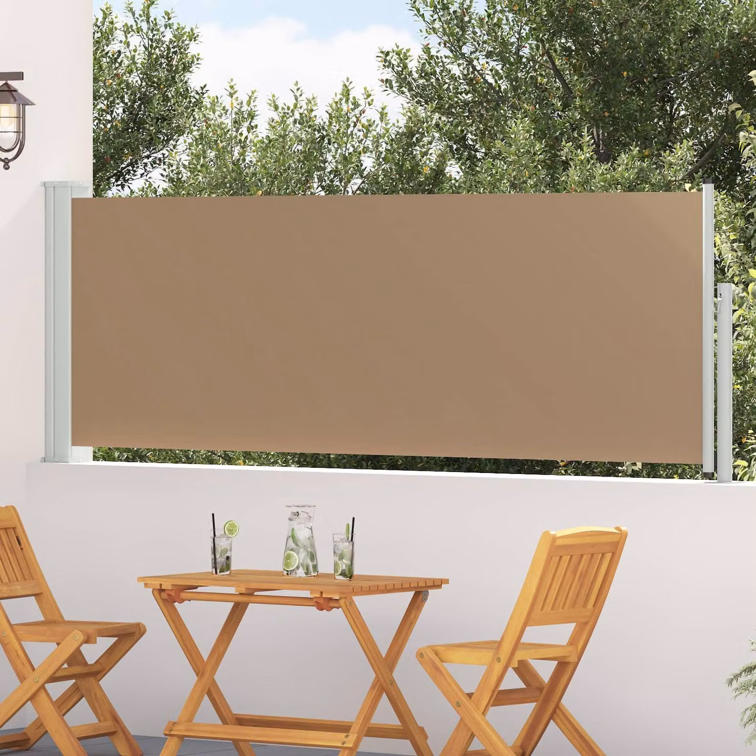 Tenda laterale retrattile Tortora 300 x 100 cm Poliestere