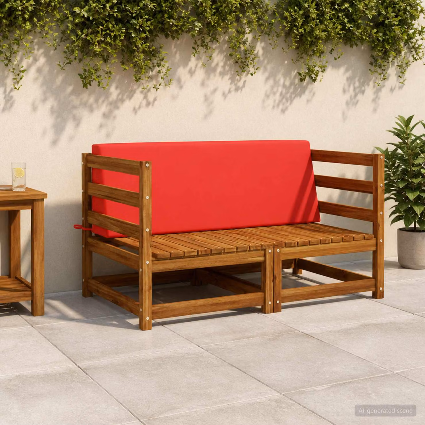 Cuscino schienale vidaXL SOEST in poliestere rosso L: 120 cm, P: 40 cm, H: 20 cm