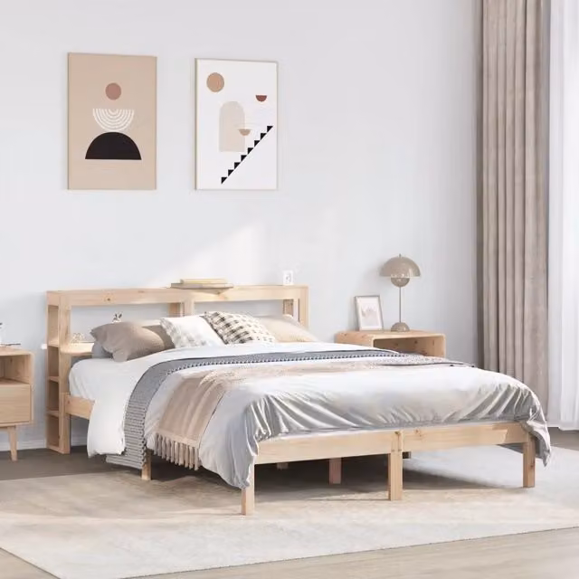 Letto senza Materasso-Struttura Letto 120x200 cm in Legno Massello di Pino 393878