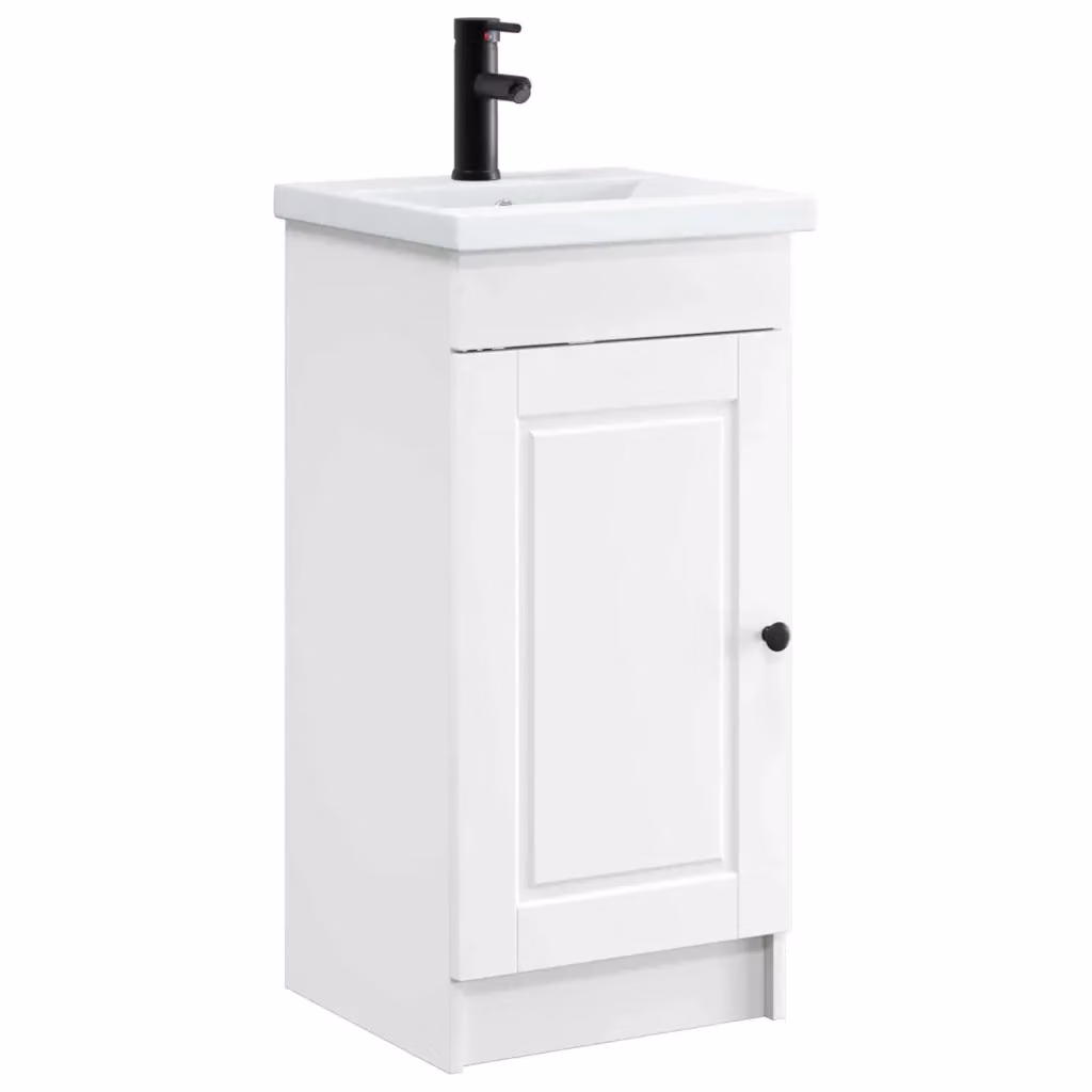 Mobile da bagno moderno vidaXL con lavabo bianco e nero, L: 42 cm, P: 40 cm, H: 84,5 cm – 2