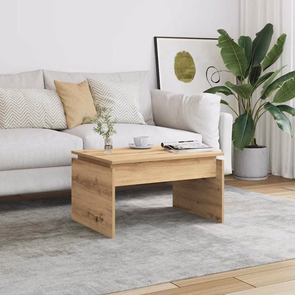 vidaXL Tavolino da Salotto Moderno in Rovere Marrone L: 68 cm, P: 50 cm, H: 38 cm