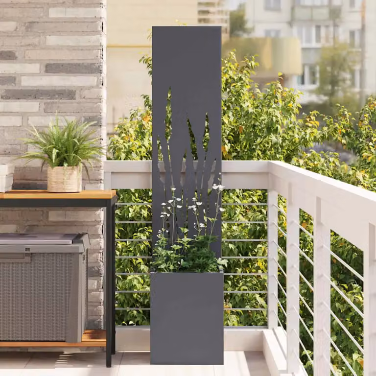vidaXL Paravento per privacy in giardino in acciaio Antracite L/P/H: 32 x 32 x 150 cm