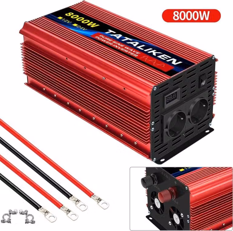 Inverter a onda sinusoidale pura, alta efficienza, design compatto, 12V 8000W 220V