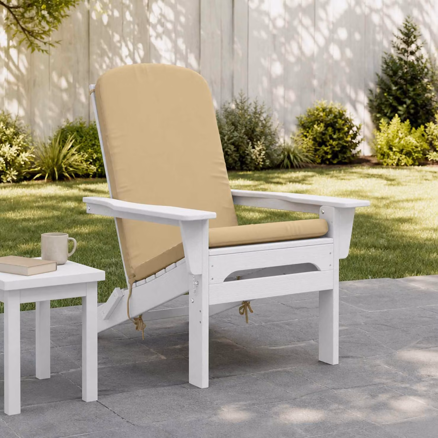 Cuscino per Lounger da Sole vidaXL GEMERT Beige in Poliestere con Rivestimento Lavabile e Resistente ai Raggi UV