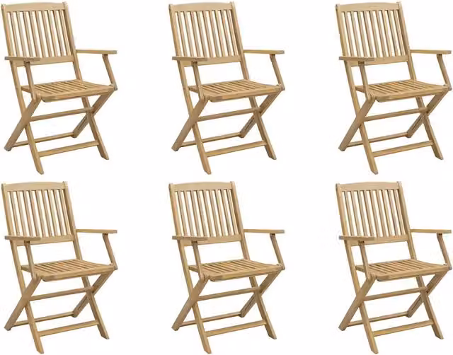 Sedie Giardino Pieghevoli 6 pz | Sedie da Esterno 54x61x88cm Massello Acacia