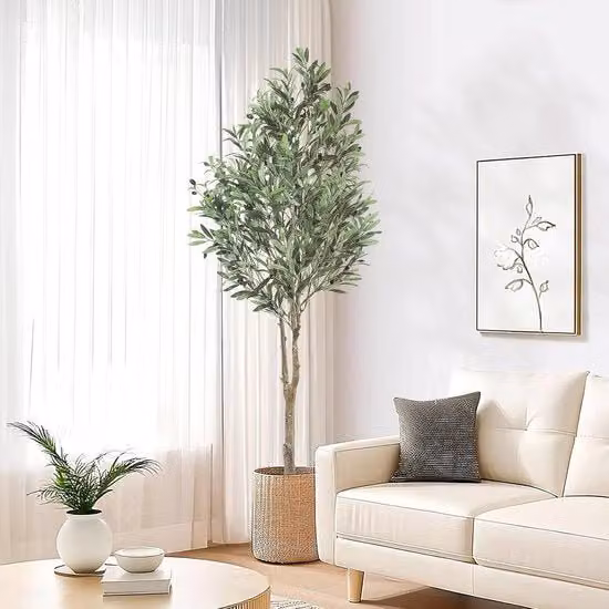 Albero di Olivo Artificiale da 180cm in Vaso - Albero di Olivo Decorativo per Casa, Salotto, Camera da Letto, Ufficio e Giardino