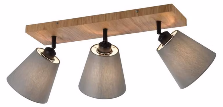 JUST LIGHT GERDA MICHEL Lampada da soffitto E27 max. 40W a 3 luci, legno naturale 11582-79