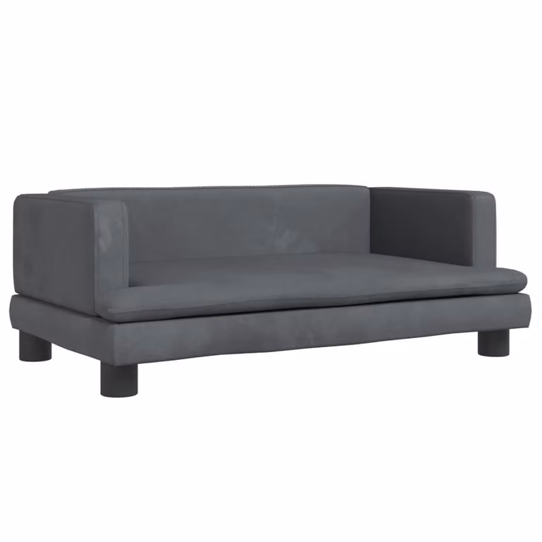 Lettino per Cani Grigio Scuro 80x45x30 cm in Velluto