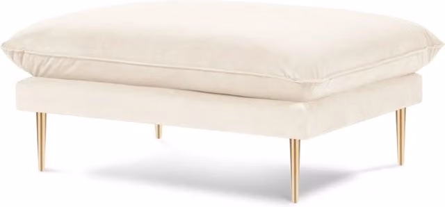 Cosmopolitan Design - Pouf "Vienna" in velluto beige chiaro