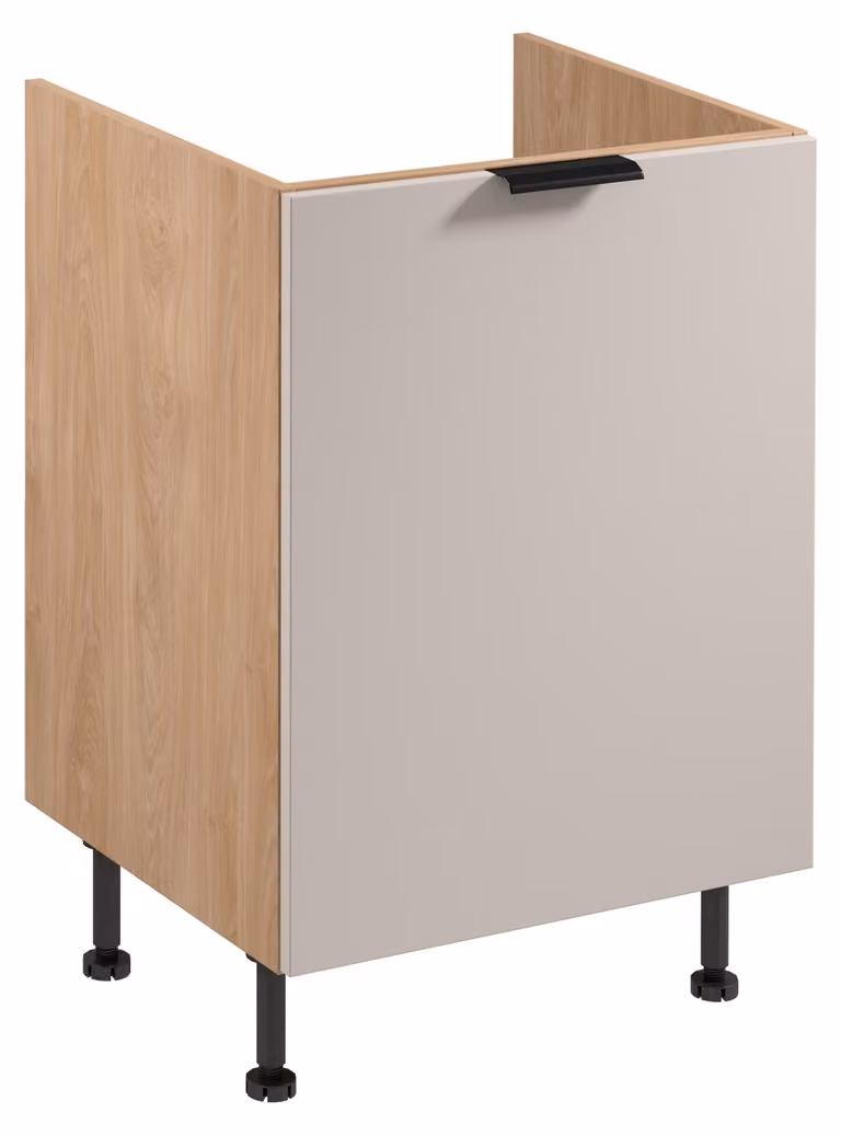 Mobile sottolavabo SALERNO - larghezza 60 cm, rovere/beige