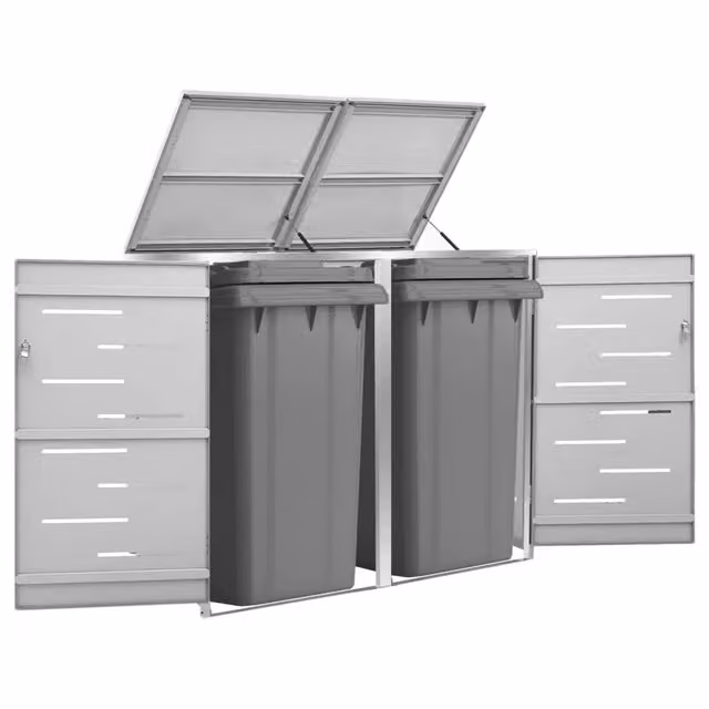 Copribidone per Spazzatura Singolo 69x77,5x115cm Acciaio Inox 149559
