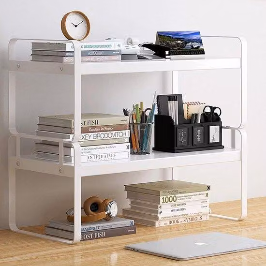 Scrivania in legno massello Ibenzoa® con accessori – scrivania multifunzionale e resistente, ideale per l'ufficio domestico e l'ufficio, dotata di ripiano removibile e scaffale aperto