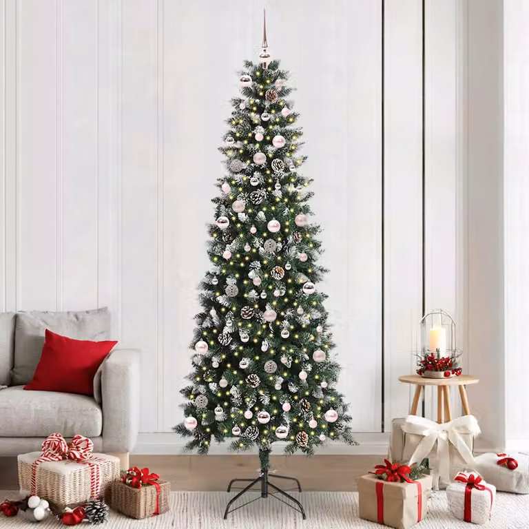 Albero di Natale artificiale vidaXL Verde con 300 LED bianco caldo, Altezza: 240 cm