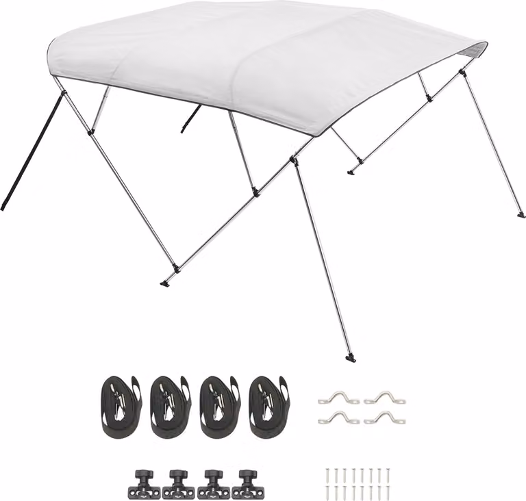 SucceBuy bimini top barca protezione solare grigio chiaro 4 archi 170-183 cm