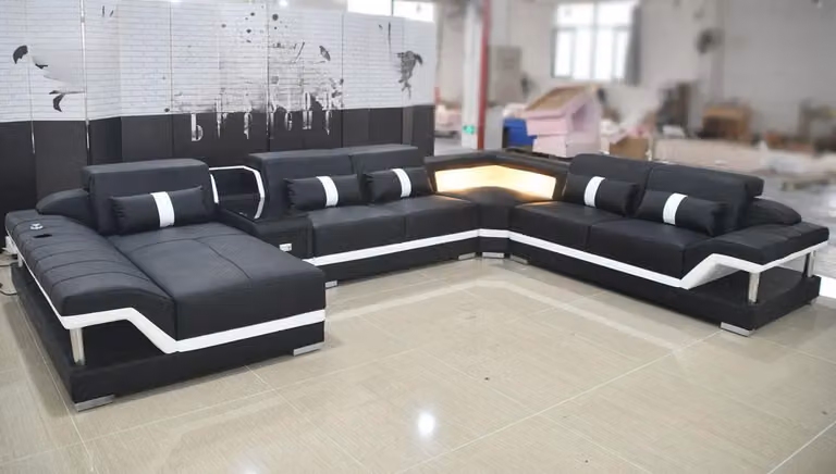 Moderne ecksofa couch polster eckgarnitur ledersofa sitzecke sofa wohnzimmer