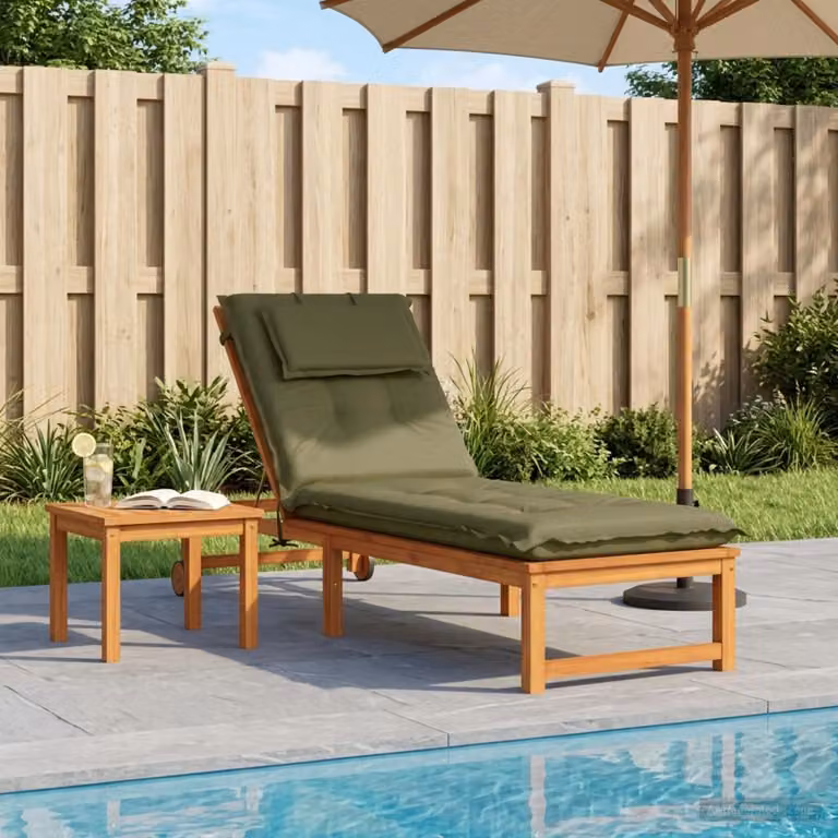 vidaXL Cuscino per Lettino GEMERT 100% Poliestere Verde Oliva