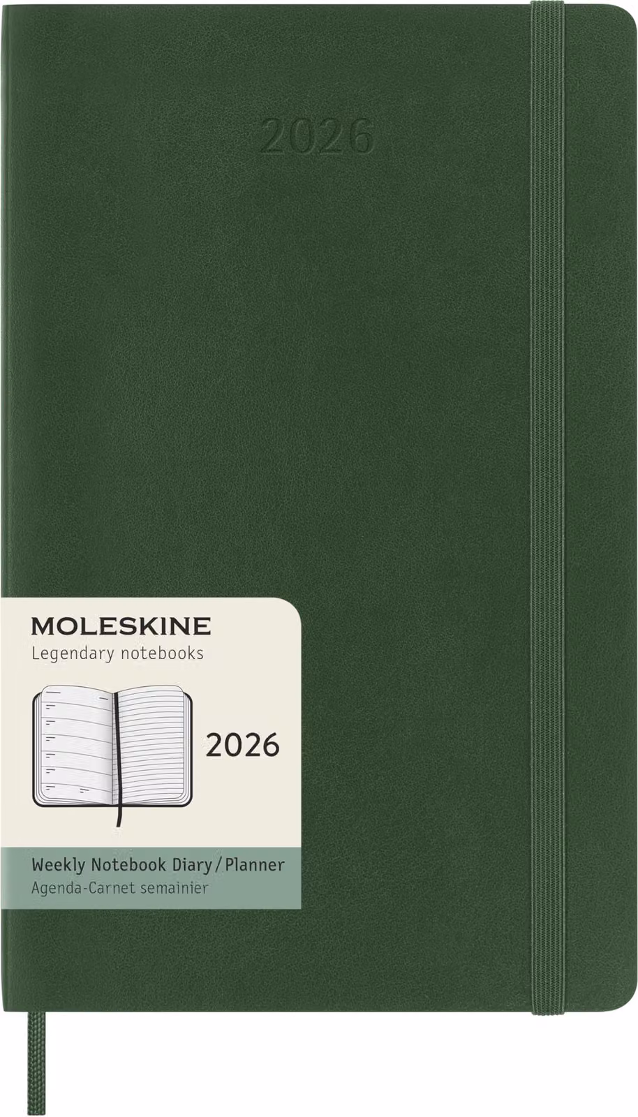 Moleskine 8056999275532 MOLESKINE Calendario 2026, settimane, L/A5, copertina morbida, verde
