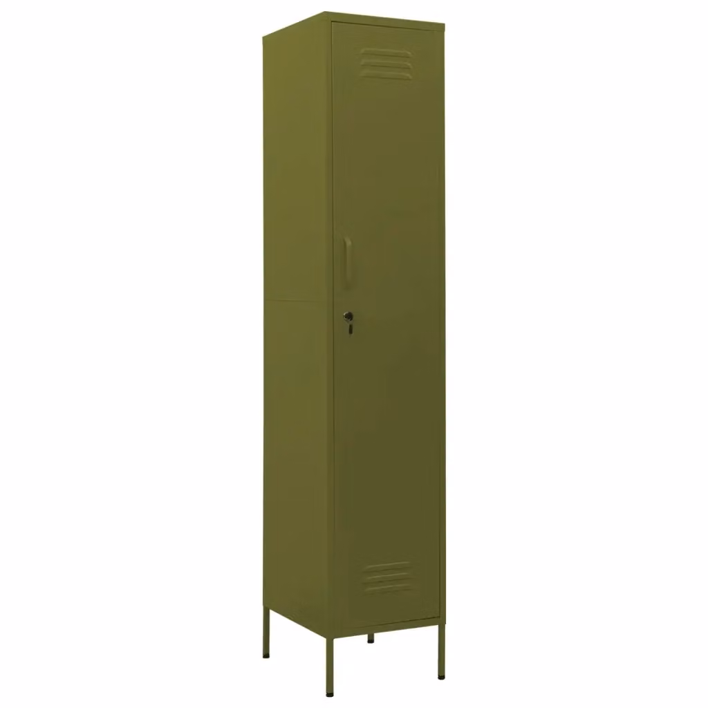 Armadio in metallo vidaXL Verde Oliva con ante a battente e serratura L/P/H: 35 x 46 x 180 cm – 2