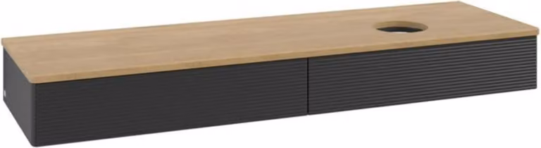 V&B Mobiletto con struttura frontale - illuminazione Antao 160x50cm, WBP-colore hon. Oa, bla m Lac
