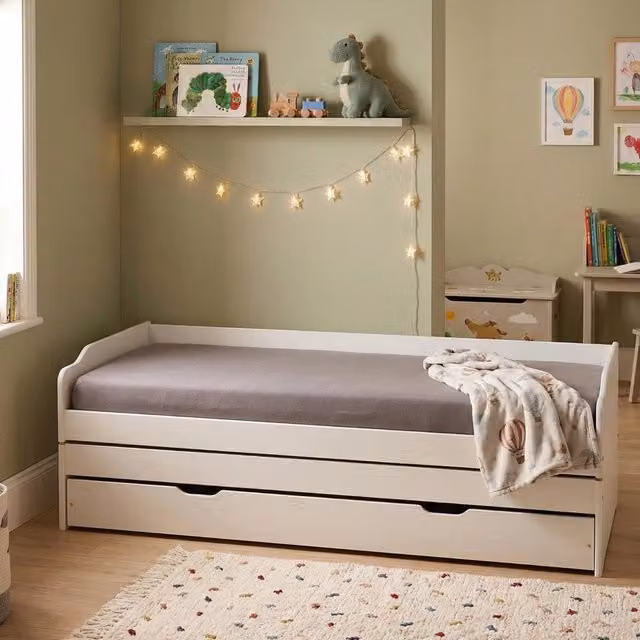 Letto Singolo Contenitore Sibari DMORA Bianco Moderno con Base Lift Up e Rivestimento in Tessuto – 1