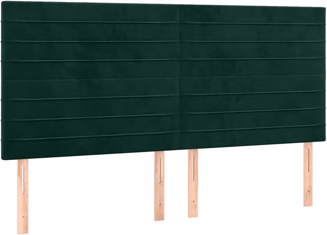 Testiera in velluto verde scuro con pannello imbottito L: 200 cm, P: 5 cm, H: 118/128 cm – 1