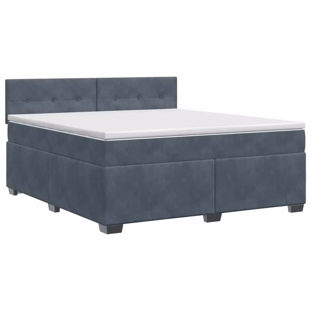 Letto box spring con materasso ibrido vidaXL in tessuto grigio scuro L: 160 cm, P: 200 cm – 2