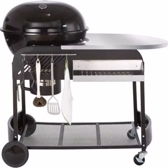 Barbecue mobile - Carbone - Con tavolo - Altezza 101 cm - Griglia 53 cm - Set barbecue