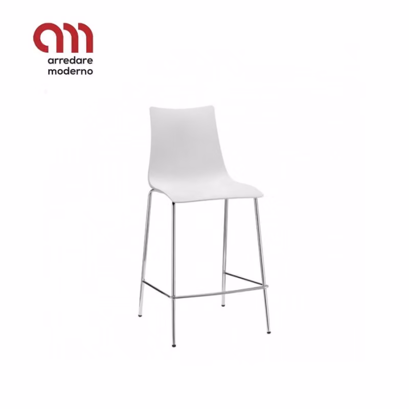Sgabello Zebra Tecnopolimero Scab telaio cromato