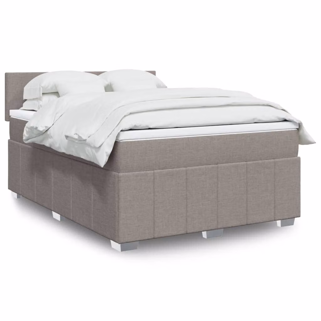 Maison Exclusive - Letto boxspring con materasso Taupe 140x190 cm Tessuto