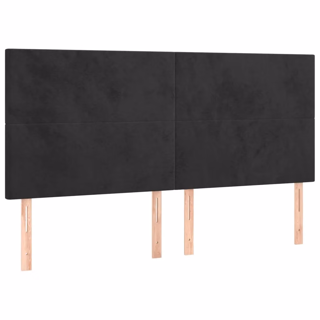 Testiera decorativa in velluto nero Design Mania L: 200 cm, P: 5 cm, H: 118/128 cm – 2